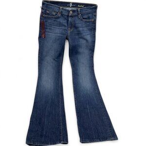 7 For All Mankind Flare Size 29 USA Made Denim Jeans 30.5 x 33 NEW Vintage Y2K